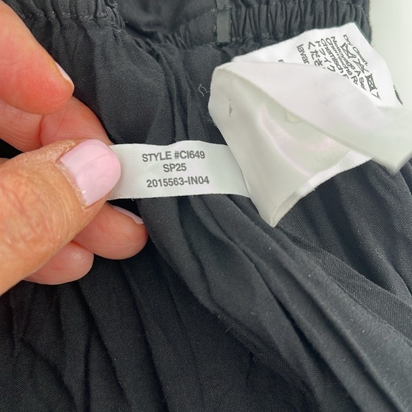 J. Crew Black Crinkled Gathered-Waist Skirt Summer Beach Size Large - Picture 7 of 7